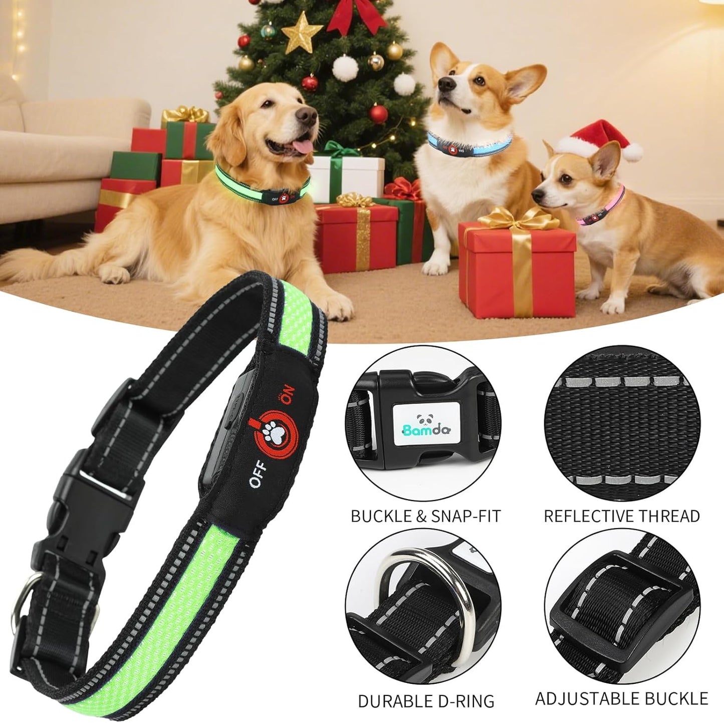 LED Glow Dog Collar — Rechargeable, Waterproof & Night-Safe Illumination