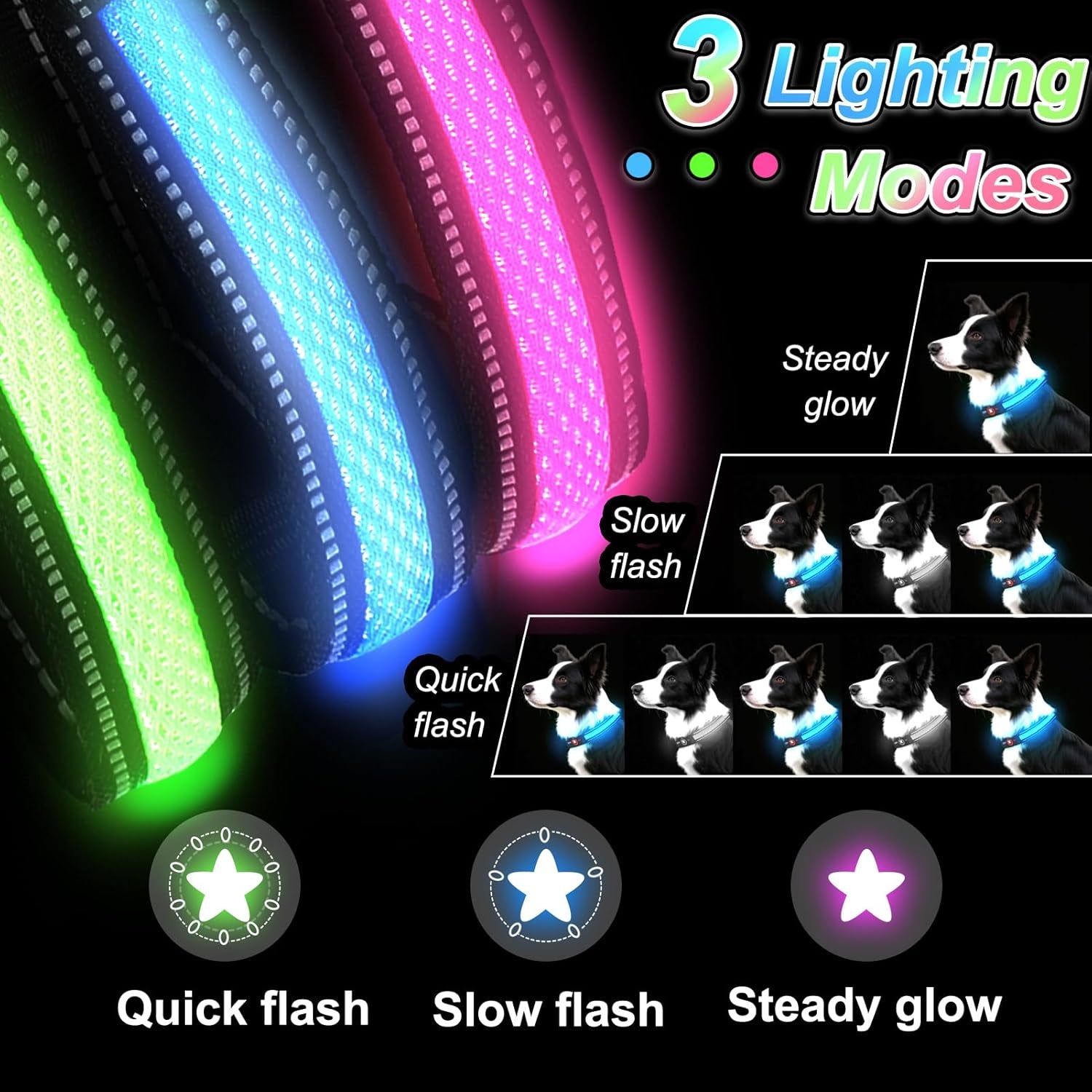 LED Glow Dog Collar — Rechargeable, Waterproof & Night-Safe Illumination