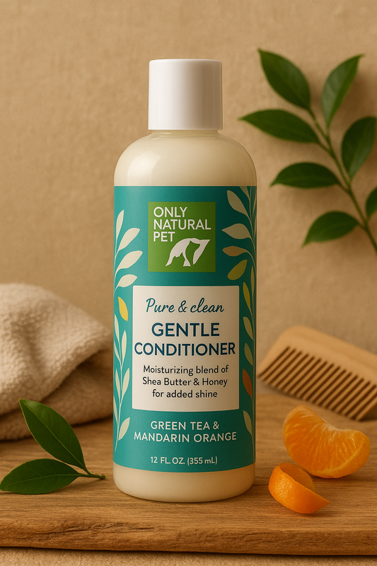 Gentle Grooming Conditioner for Dogs - Infused with Shea Butter & Honey - Refreshing Green Tea & Mandarin Orange Scent - 12 Fl Oz