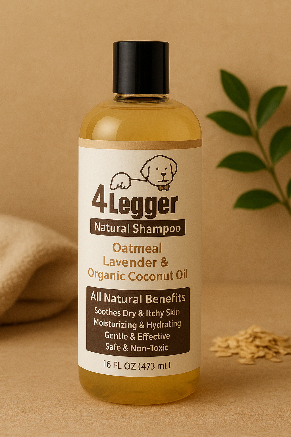 Nourishing All-Natural Organic Oatmeal Dog Shampoo with Aloe, Coconut & Lavender - Soothes Itchy Skin, Hypoallergenic & Moisturizing - 16 Oz, Made in the USA