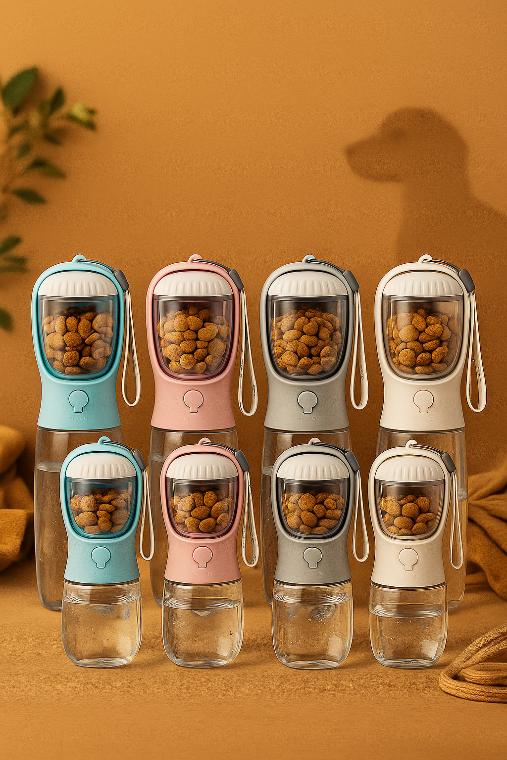 Portable Dog Water Bottle with Food Container – Travel-Friendly Hydration & Feeding Solution for Pets