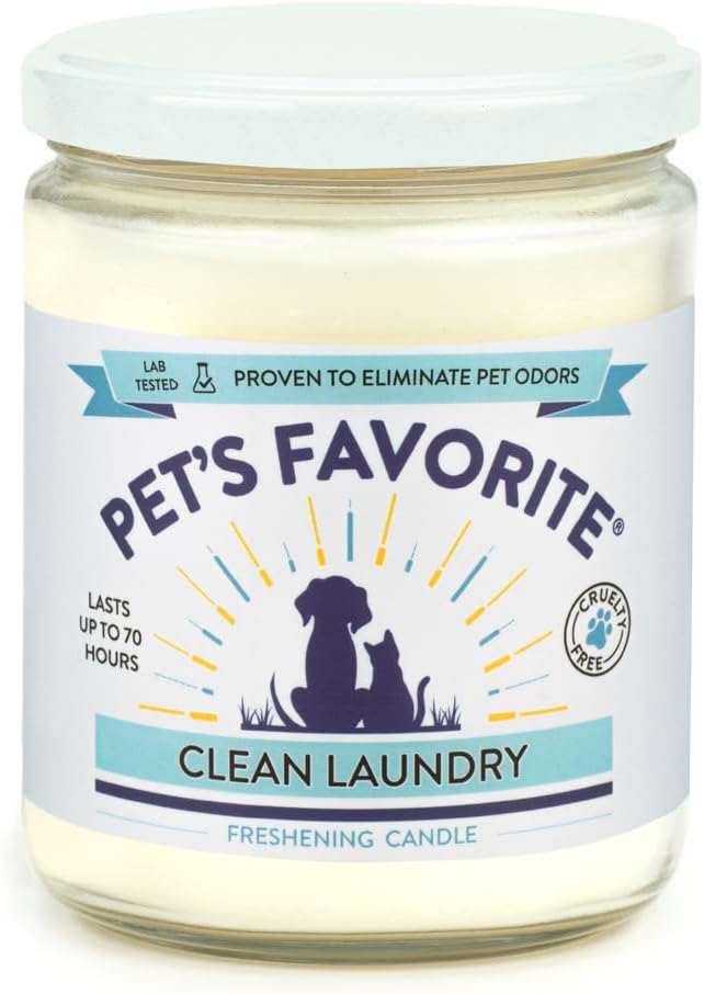 Pet Odor Candle Collection – Clean Burning, Long Lasting Candles (Very Berry, Lemon Zest, French Vanilla, Clean Laundry, Calming Lavender) 70 Hour Burn Time