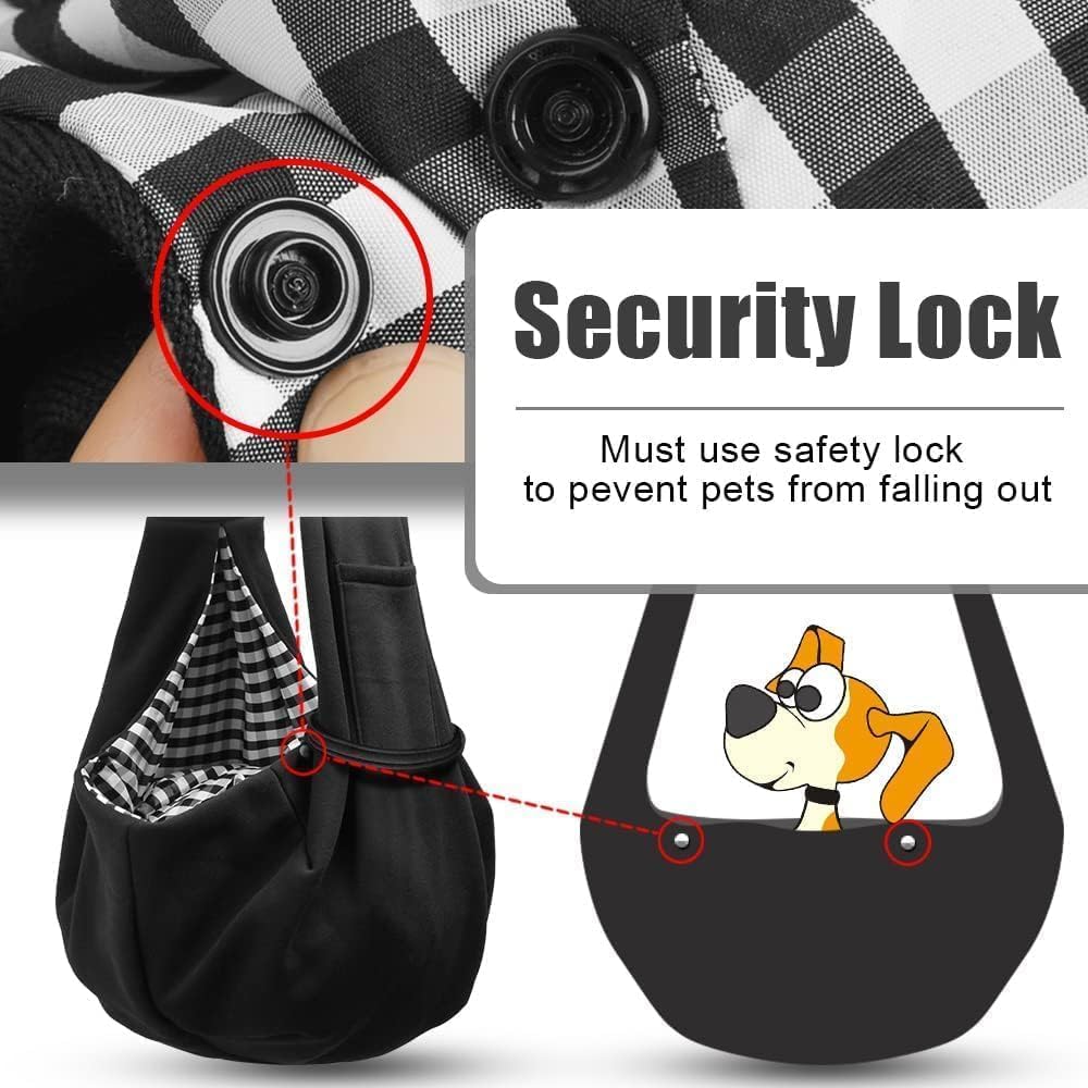 Signature Small Dog Sling Carrier  – Hands-Free Travel Tote with Classic Pocket & Adjustable Strap for Pets 3–10 lbs