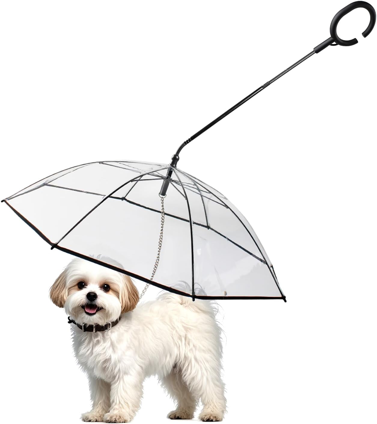 Transparent Small-Dog Umbrella Leash — Keep Petite Breeds Dry on Rainy Walks