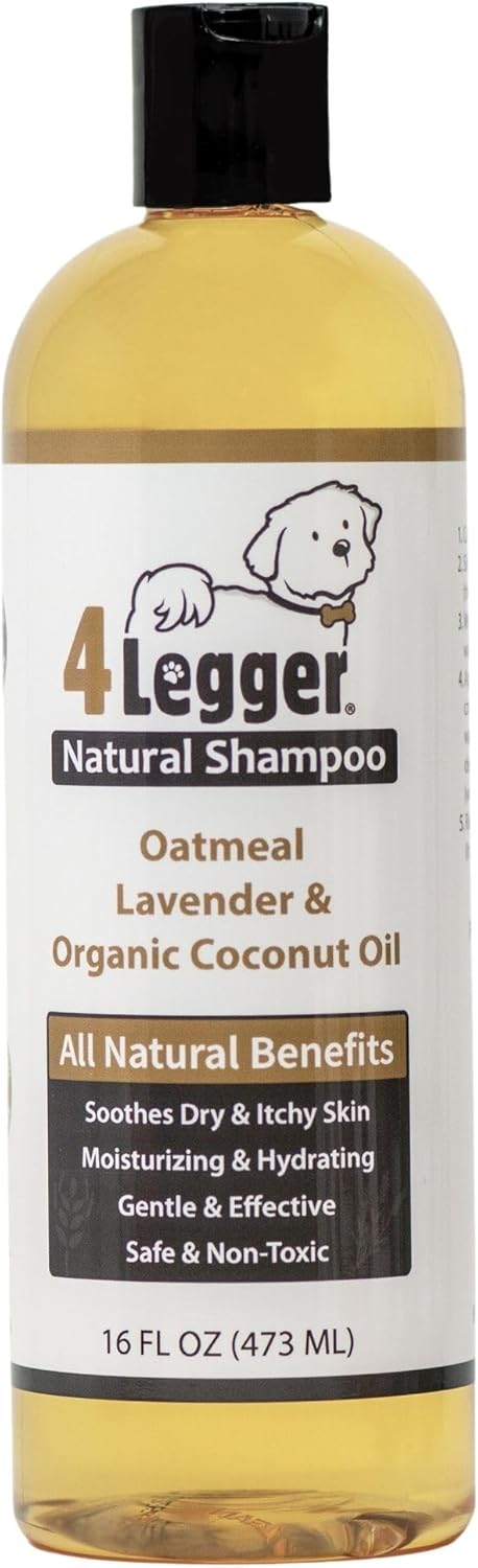 Nourishing All-Natural Organic Oatmeal Dog Shampoo with Aloe, Coconut & Lavender - Soothes Itchy Skin, Hypoallergenic & Moisturizing - 16 Oz, Made in the USA