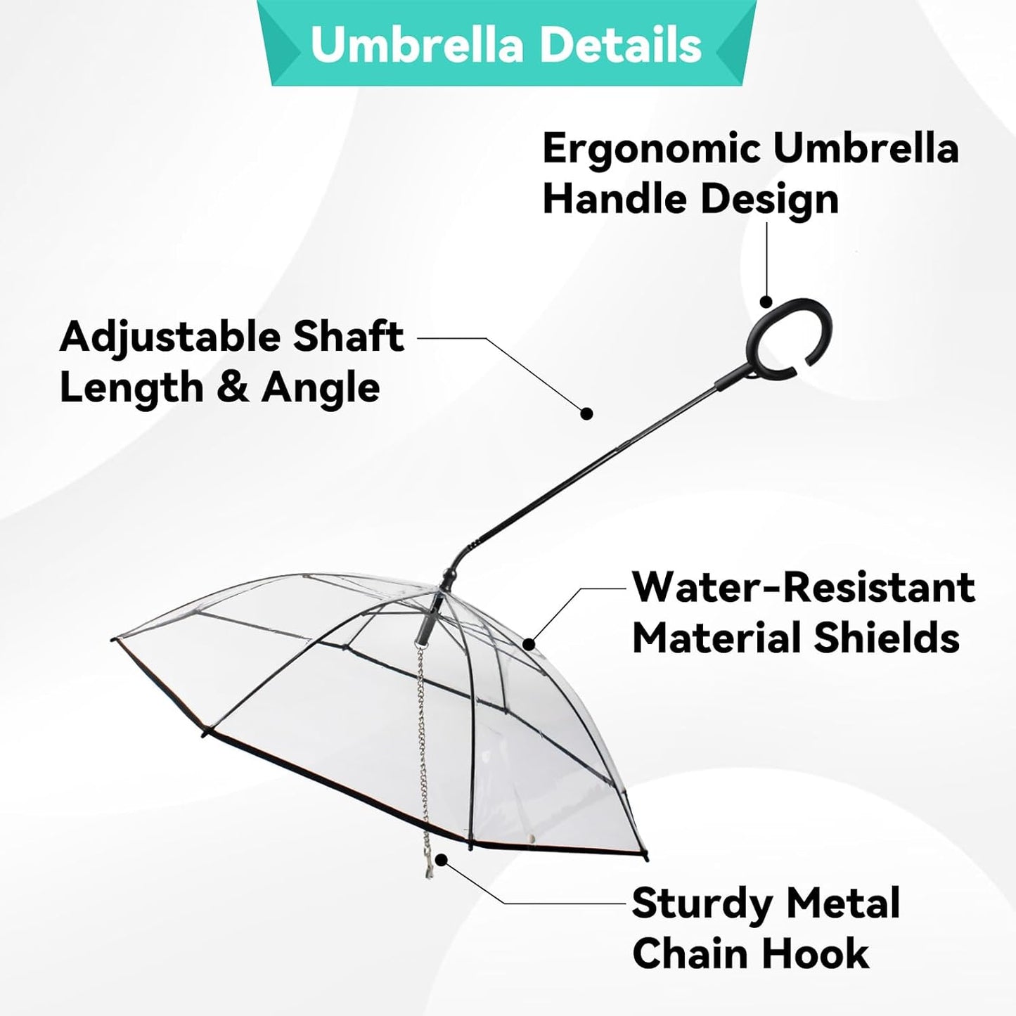 Transparent Small-Dog Umbrella Leash — Keep Petite Breeds Dry on Rainy Walks