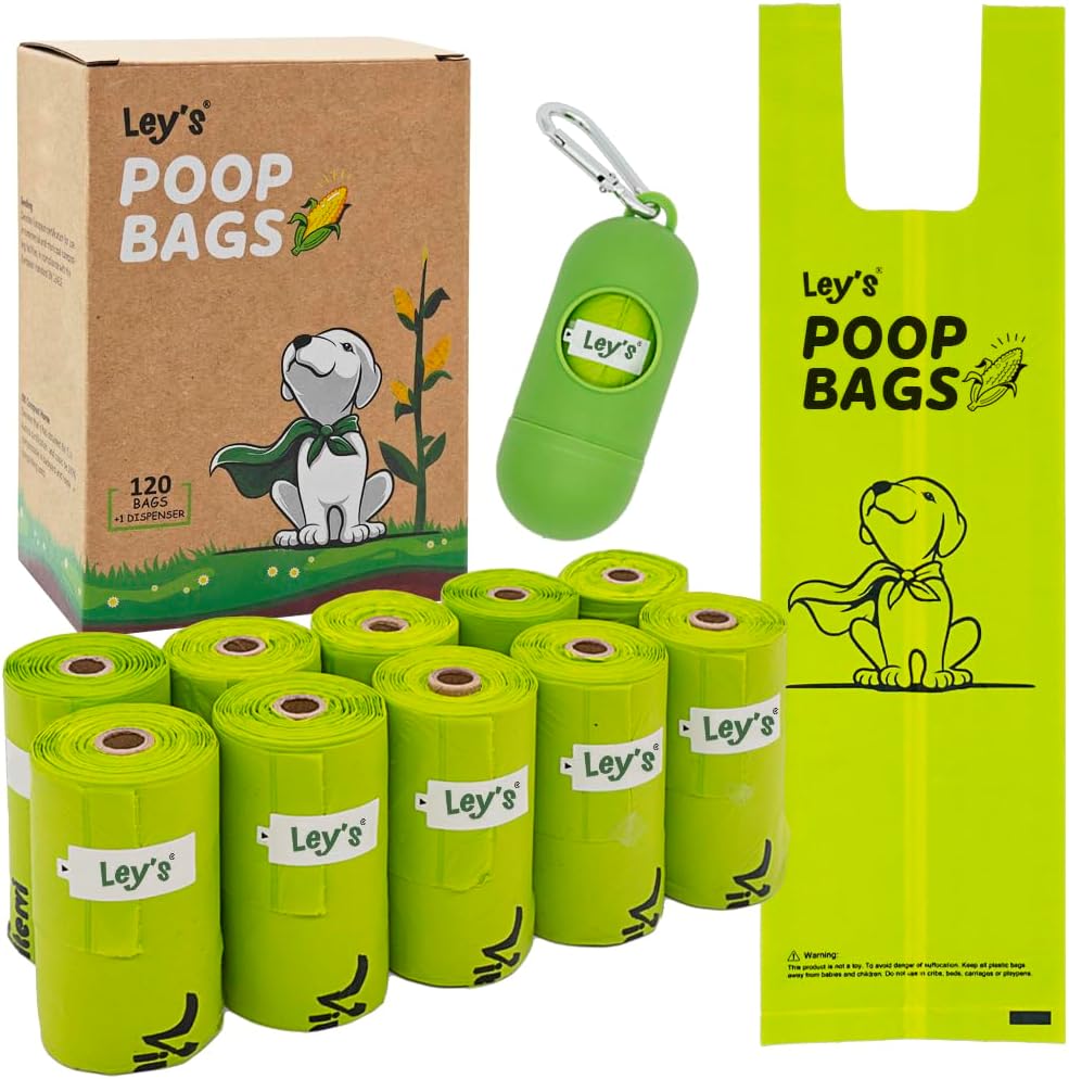 Biodegradable Pet Poop Bags – Plant-Based, Earth-Friendly, Compostable, Travel-Ready Dog Waste Kit Designed for Conscious Pet Owners (120 Count)