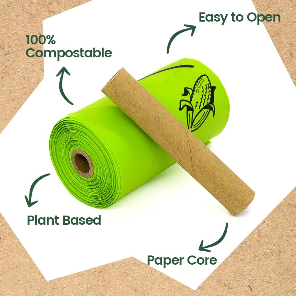 Biodegradable Pet Poop Bags – Plant-Based, Earth-Friendly, Compostable, Travel-Ready Dog Waste Kit Designed for Conscious Pet Owners (120 Count)