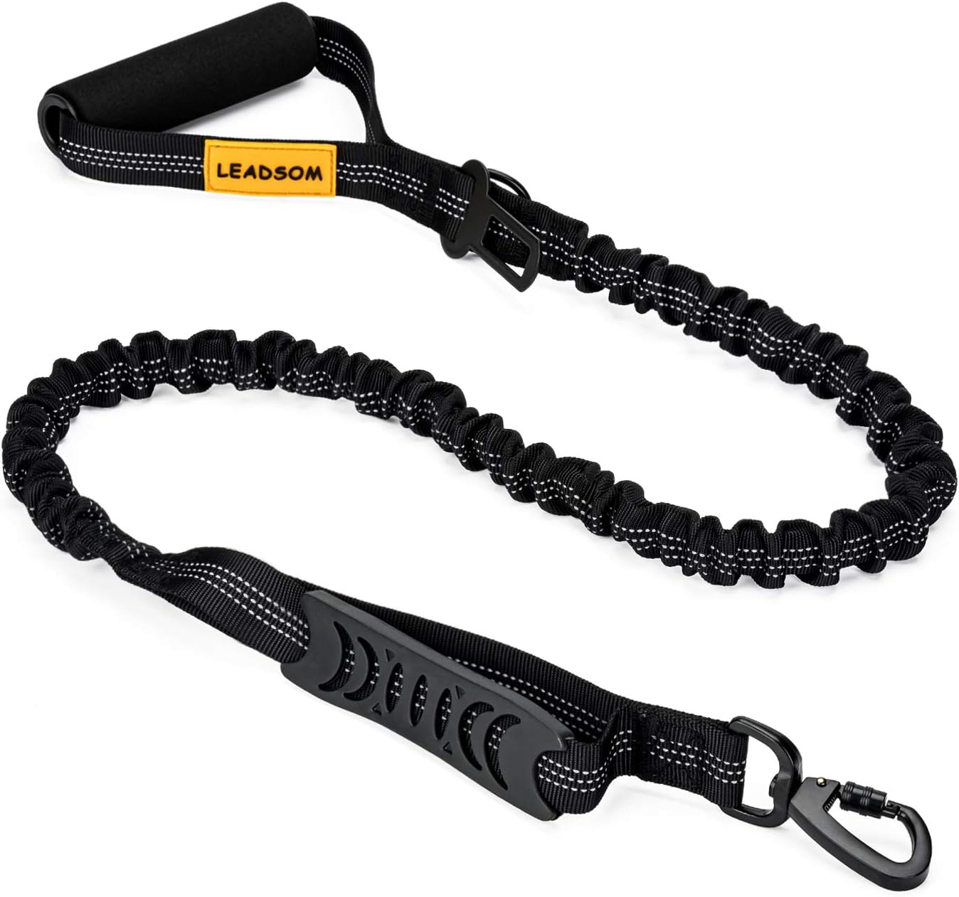 Reflective Shock-Absorbing Bungee Dog Leash — Heavy-Duty 6FT Lead with Padded Handle for Medium & Large Breeds