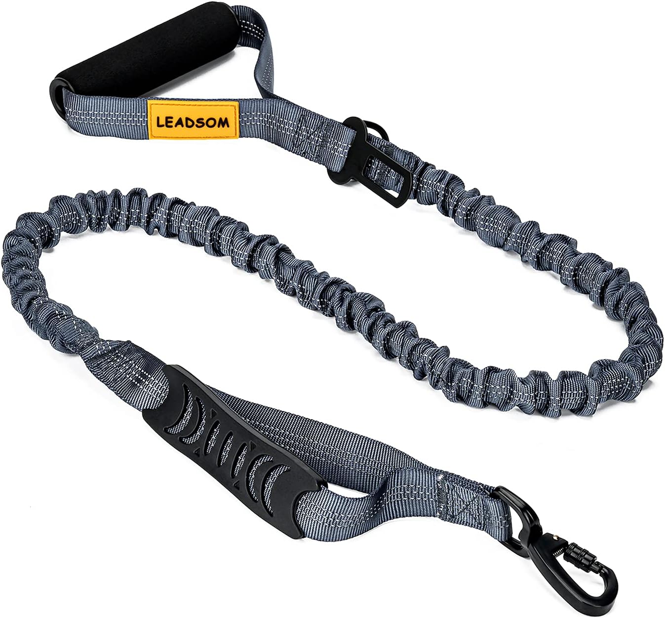 Reflective Shock-Absorbing Bungee Dog Leash — Heavy-Duty 6FT Lead with Padded Handle for Medium & Large Breeds